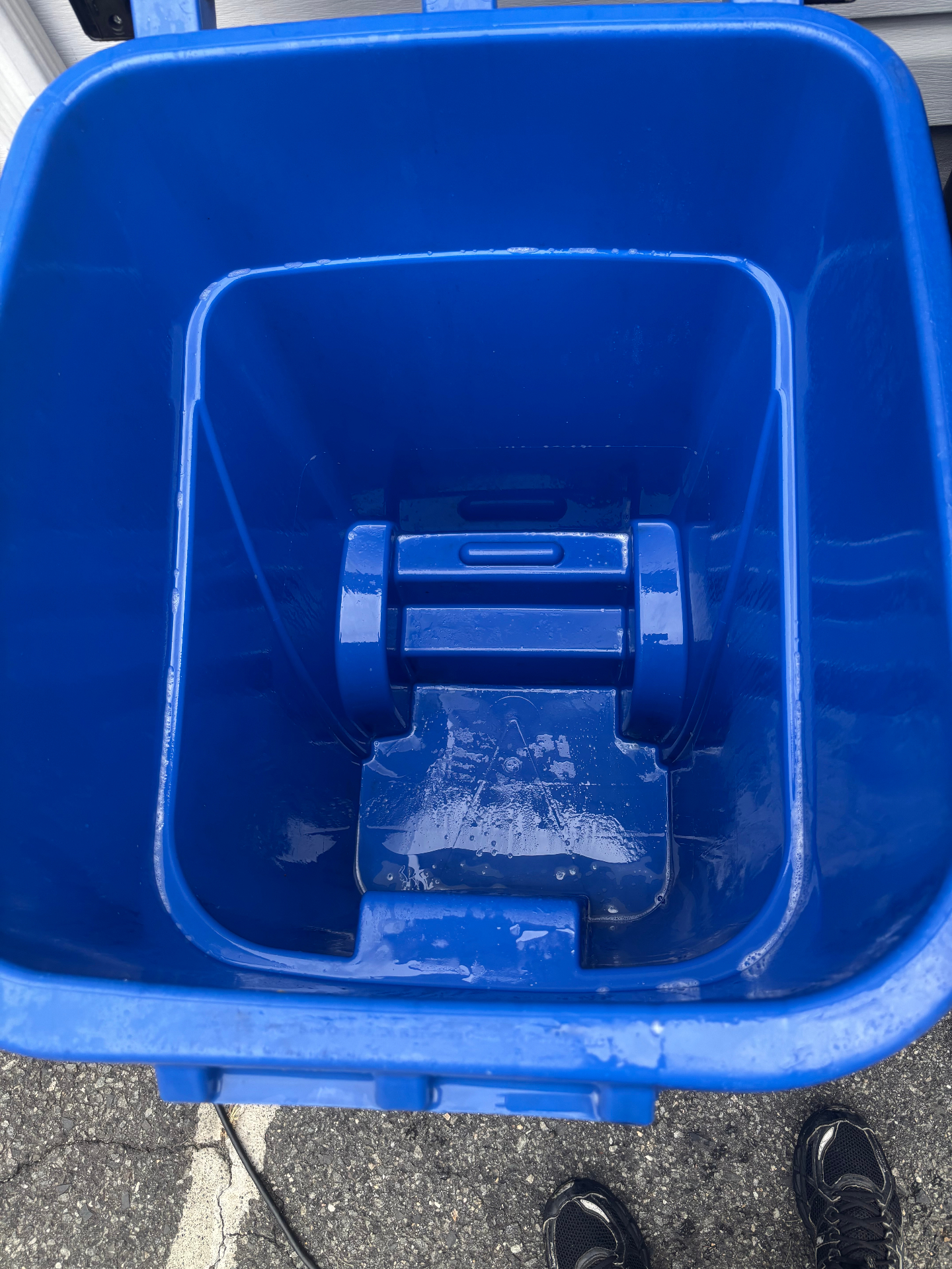 Blue Recycling Bin after cleaning